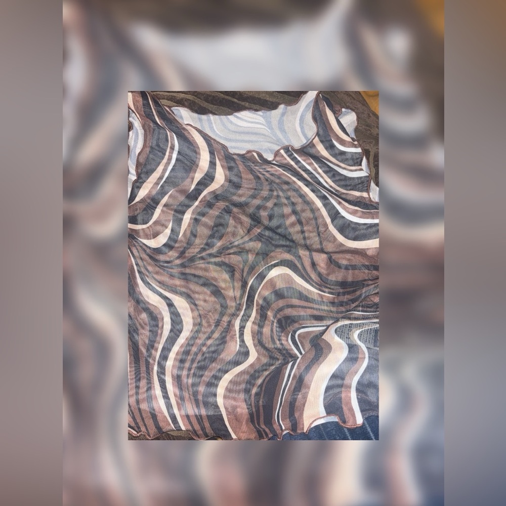 Abstract Patterned Sheer Top see through